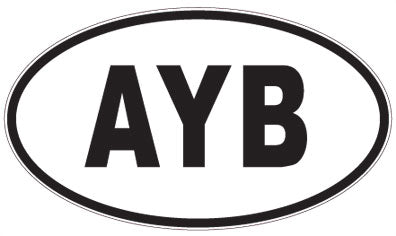 AYB - 3 Letter Initials Oval Sticker