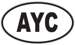 AYC - 3 Letter Initials Oval Sticker