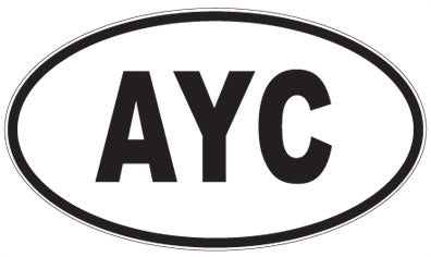 AYC - 3 Letter Initials Oval Magnet