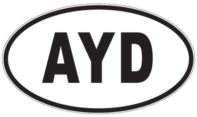 AYD - 3 Letter Initials Oval Sticker