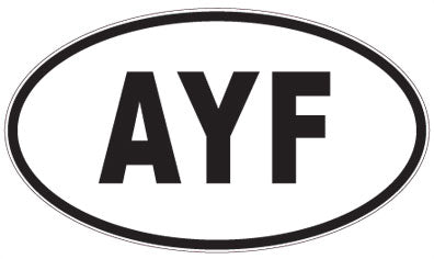 AYF - 3 Letter Initials Oval Sticker