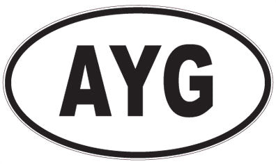 AYG - 3 Letter Initials Oval Sticker