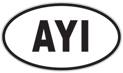 AYI - 3 Letter Initials Oval Sticker