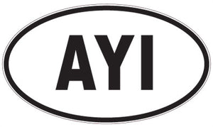 AYI - 3 Letter Initials Oval Sticker