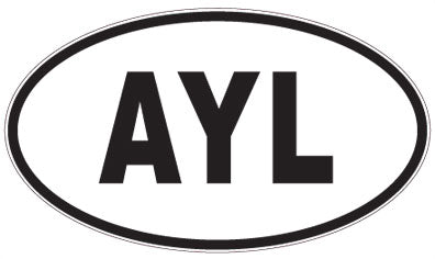 AYL - 3 Letter Initials Oval Magnet