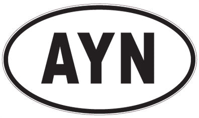AYN - 3 Letter Initials Oval Sticker