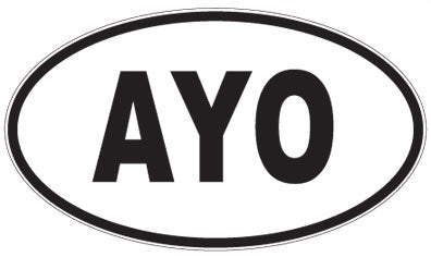 AYO - 3 Letter Initials Oval Sticker