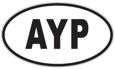 AYP - 3 Letter Initials Oval Sticker