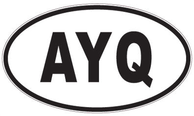 AYQ - 3 Letter Initials Oval Sticker