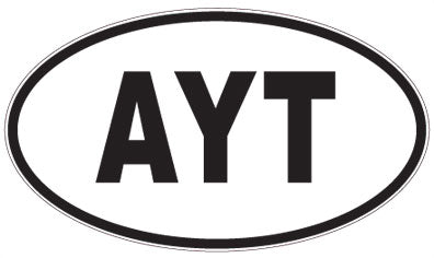 AYT - 3 Letter Initials Oval Sticker