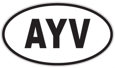 AYV - 3 Letter Initials Oval Sticker