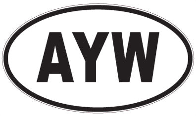 AYW - 3 Letter Initials Oval Sticker