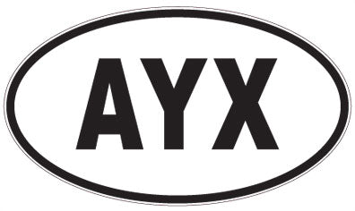 AYX - 3 Letter Initials Oval Sticker
