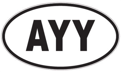 AYY - 3 Letter Initials Oval Magnet