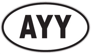 AYY - 3 Letter Initials Oval Sticker