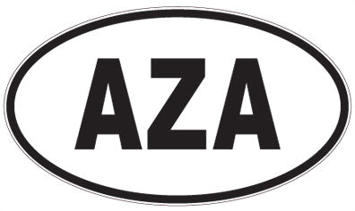 AZA - 3 Letter Initials Oval Sticker