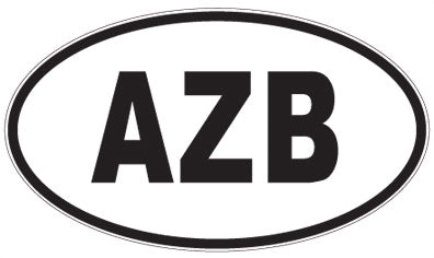 AZB - 3 Letter Initials Oval Sticker