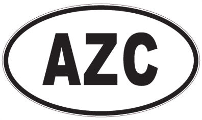 AZC - 3 Letter Initials Oval Sticker