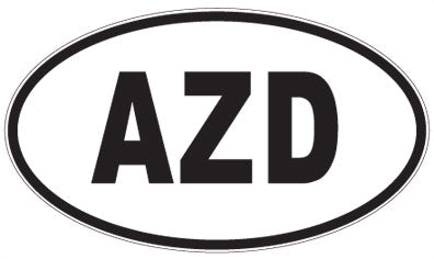 AZD - 3 Letter Initials Oval Magnet