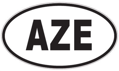 AZE - 3 Letter Initials Oval Sticker