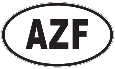 AZF - 3 Letter Initials Oval Sticker