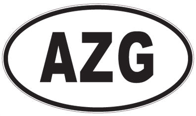 AZG - 3 Letter Initials Oval Magnet