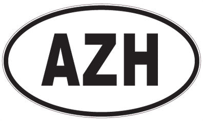AZH - 3 Letter Initials Oval Sticker