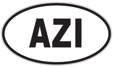 AZI - 3 Letter Initials Oval Magnet