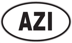 AZI - 3 Letter Initials Oval Sticker