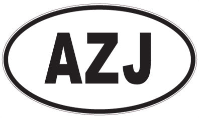 AZJ - 3 Letter Initials Oval Sticker