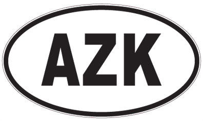 AZK - 3 Letter Initials Oval Sticker