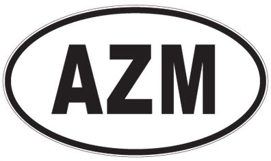 AZM - 3 Letter Initials Oval Sticker