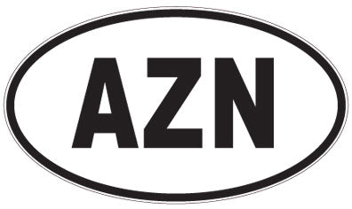 AZN - 3 Letter Initials Oval Sticker