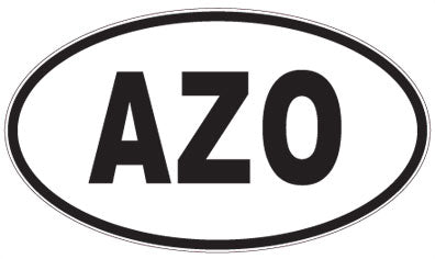 AZO - 3 Letter Initials Oval Sticker