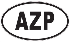 AZP - 3 Letter Initials Oval Sticker