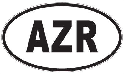AZR - 3 Letter Initials Oval Sticker