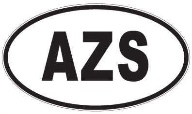 AZS - 3 Letter Initials Oval Sticker