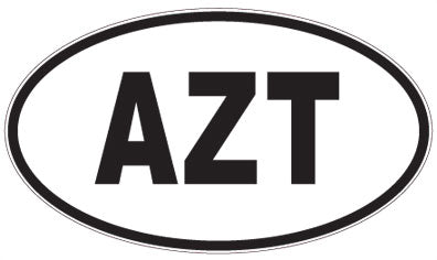 AZT - 3 Letter Initials Oval Magnet