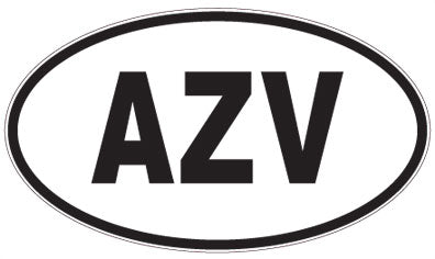 AZV - 3 Letter Initials Oval Sticker