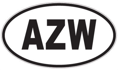 AZW - 3 Letter Initials Oval Sticker