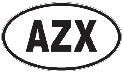 AZX - 3 Letter Initials Oval Sticker