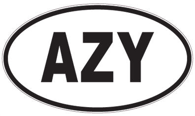 AZY - 3 Letter Initials Oval Sticker