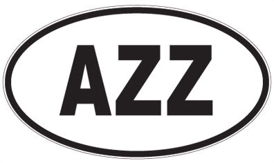 AZZ - 3 Letter Initials Oval Sticker