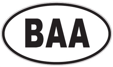 BAA - 3 Letter Initials Oval Sticker