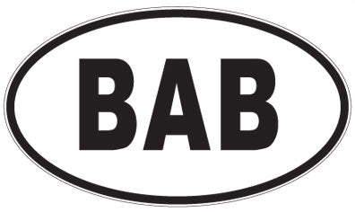 BAB - 3 Letter Initials Oval Magnet