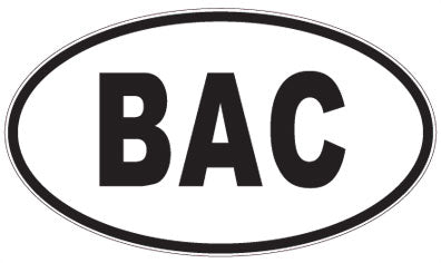 BAC - 3 Letter Initials Oval Sticker