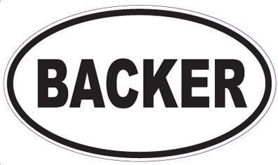 BACKER - Oval Sticker