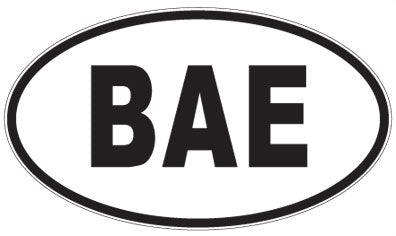 BAE - 3 Letter Initials Oval Sticker