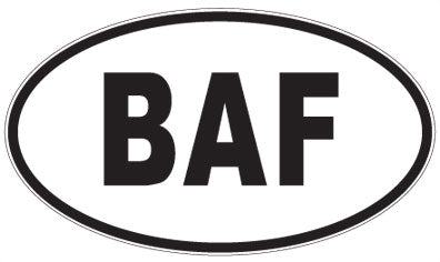BAF - 3 Letter Initials Oval Sticker