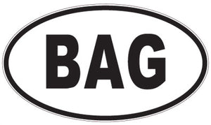 BAG - 3 Letter Initials Oval Sticker